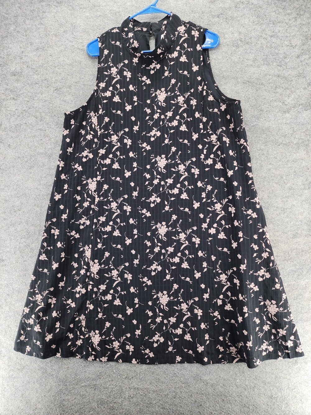 Nordstrom Rack Dress Womens XL Sleeveless Black Floral Pockets